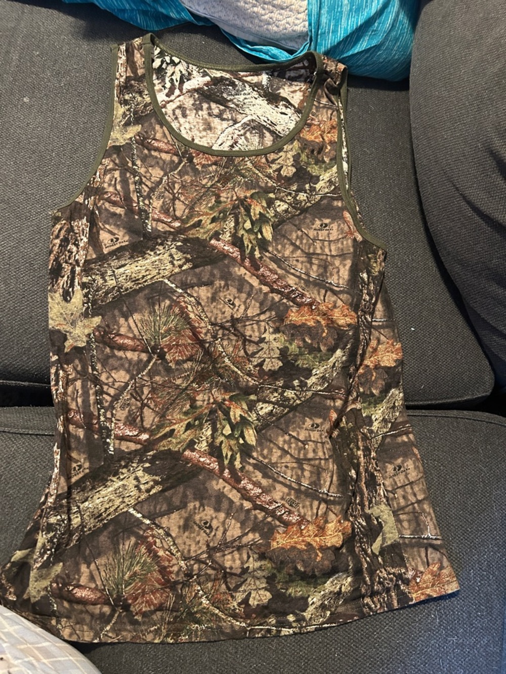 MOSSY OAK Camo Tank Top in Brown and Green Woodland Print